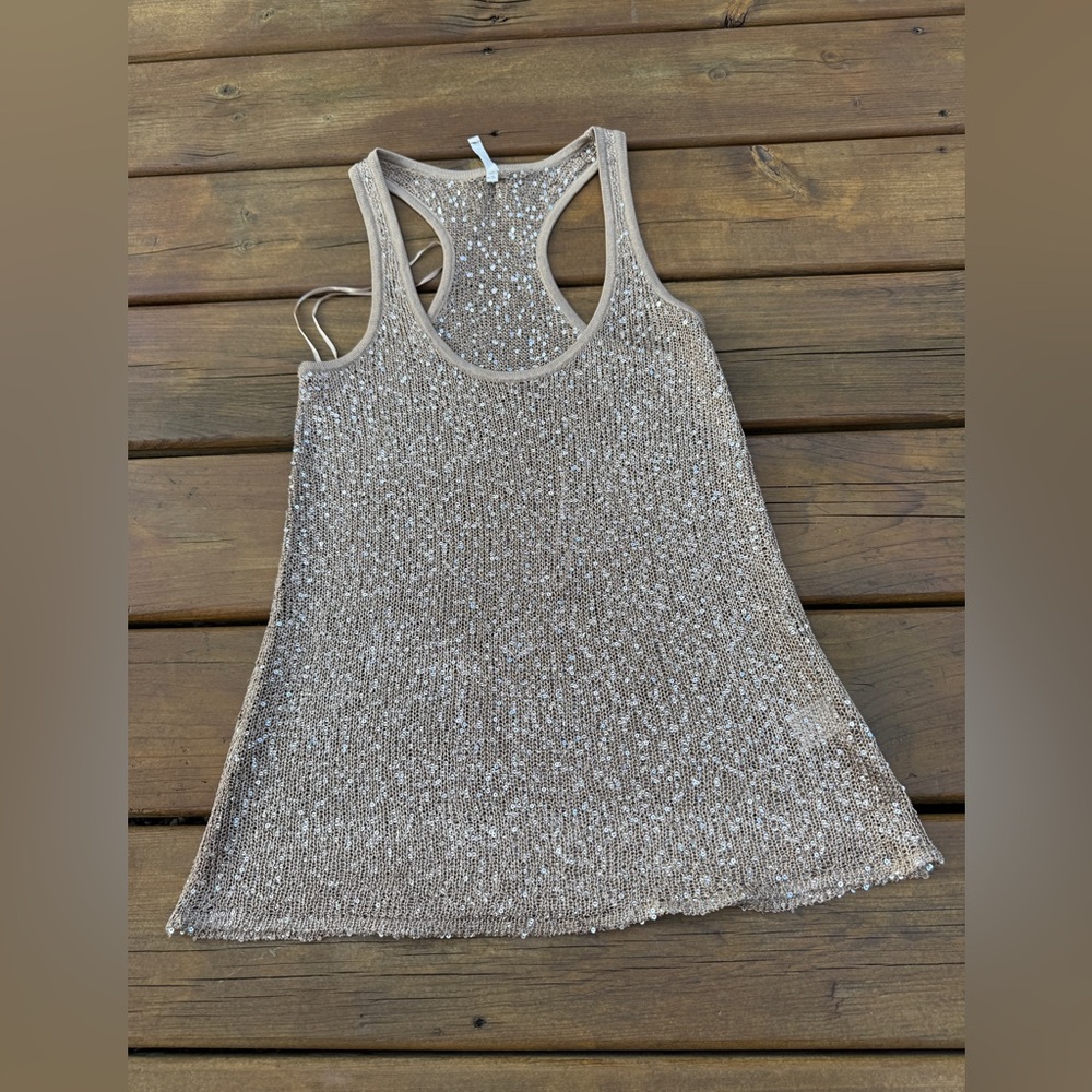 Willow and Clay Sleeveless Knit Top Sequin Size XS
